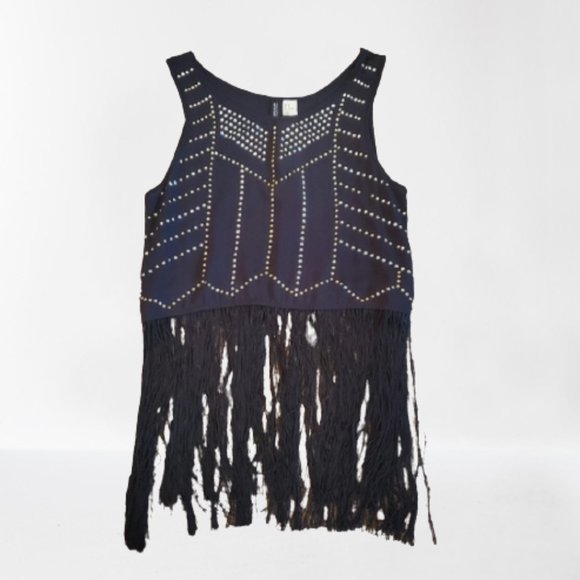 H&M Tops - H&M rhinestone & fringe crop tank top NWT